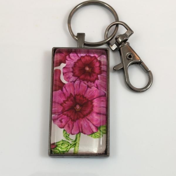 Hollyhock Keychain