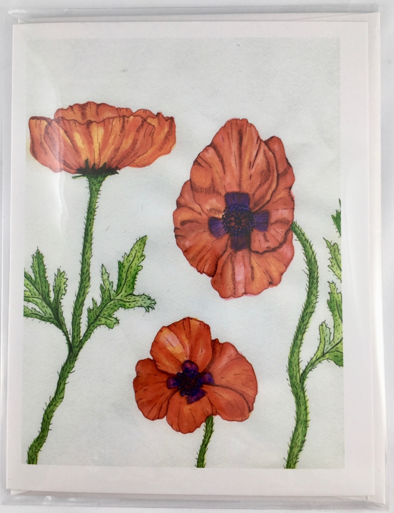 opium poppy Greeting Card Front